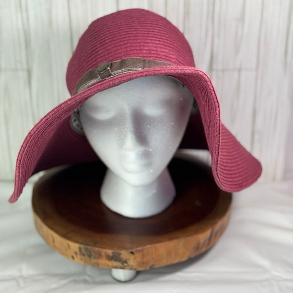 Goorin Bros Womens Large Floppy Sun Hat‎ Braided Straw Wide Brim Beach Hat